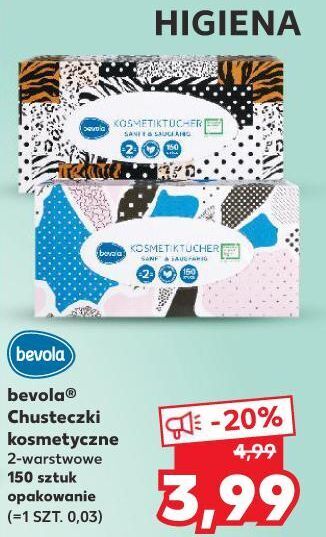 Kaufland Chusteczki higieniczne 2-warstwowe bevola oferta