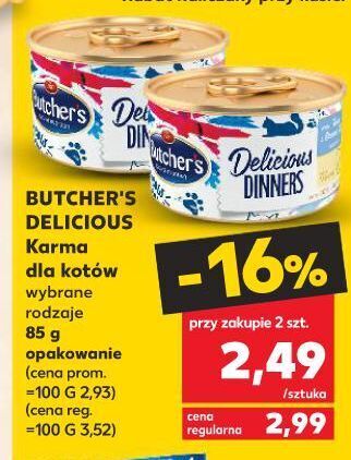 Kaufland Karma dla kota z kurczakiem i indykiem butcher's classic delicious dinners oferta