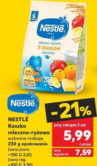 Kaufland Kaszka mleczno-ryżowa 5 owoców nestle oferta