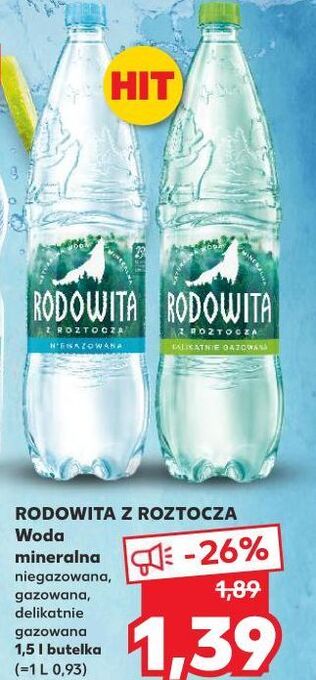 Kaufland Woda niegazowana rodowita z roztocza oferta