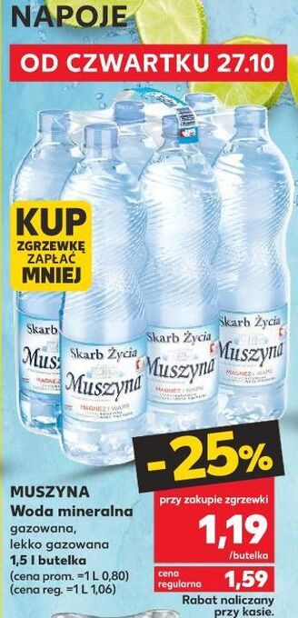 Kaufland Woda gazowana muszyna skarb życia oferta
