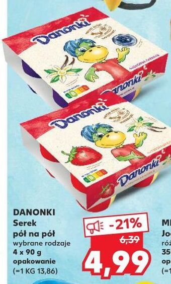 Kaufland Serek jagoda-wanilia danone danonki pół na oferta