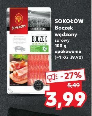 Kaufland Boczek surowy wędzony sokołów oferta