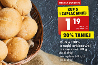 Biedronka Bułka 100% z mąki orkiszowej z ziarnami 80g oferta