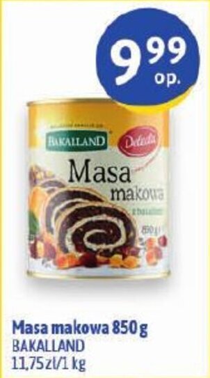 Euro Sklep Bakalland masa makowa 850g oferta