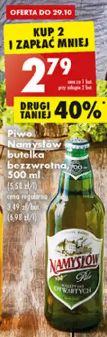 Biedronka Namysłów Piwo butelka bezzwrotna 500 ml oferta