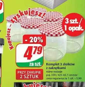 Dino Słoiki z zakrętkami 330 ml 1 OPAK 3 SZT oferta