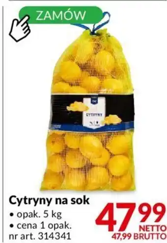 Makro Cytryny na sok opakowanie 5 kg, numer artykułu 314341 oferta