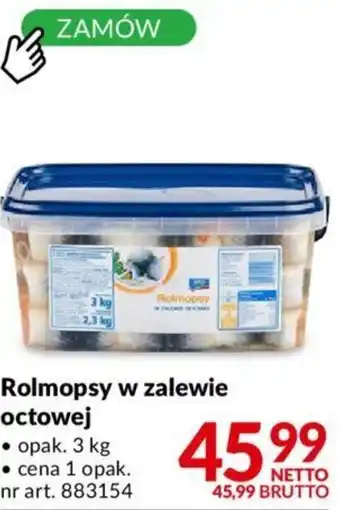 Makro Rolmopsy w zalewie octowej opakowanie 3 kg, numer artykułu oferta