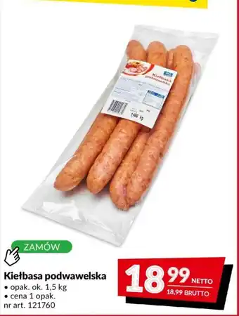 Makro Kiełbasa podwawelska opakowanie około 1,5 kg, numer artykułu 121760 oferta