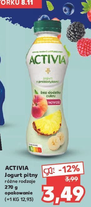 Kaufland Jogurt bez cukru ananas-brzoskwinia-banan danone activia oferta
