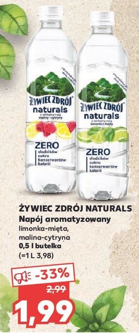 Kaufland Woda z nutą maliny i cytryny żywiec zdrój naturals oferta