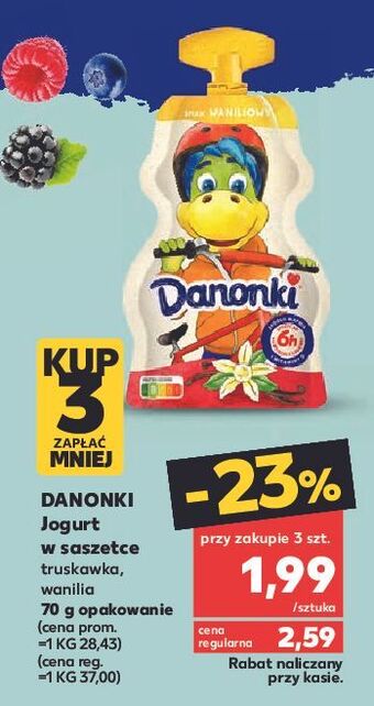 Kaufland Jogurt w saszetce wanilia danone danonki oferta