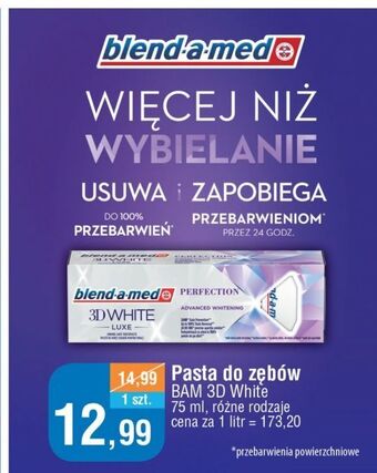 E.Leclerc Pasta do zębów perfection blend-a-med 3d white luxe oferta