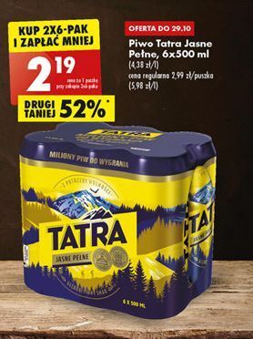 Biedronka Piwo tatra jasne pełne oferta