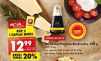 Biedronka Ser grana padano biedronka oferta