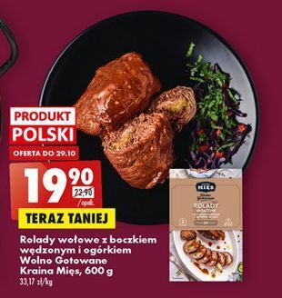 Biedronka Rolady wołowe z boczkiem wędzonym i ogórkiem kraina mięs oferta