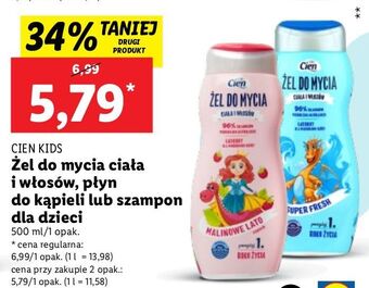 Lidl Żel do mycia ciała i włosów malinowe lato cien oferta