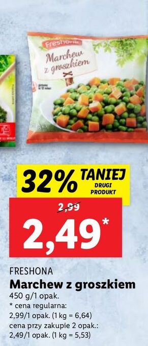 Lidl Marchew z groszkiem freshona oferta