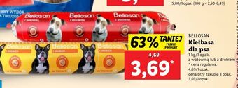 Lidl Kiełbasa dla psa z wołowiną bellosan oferta