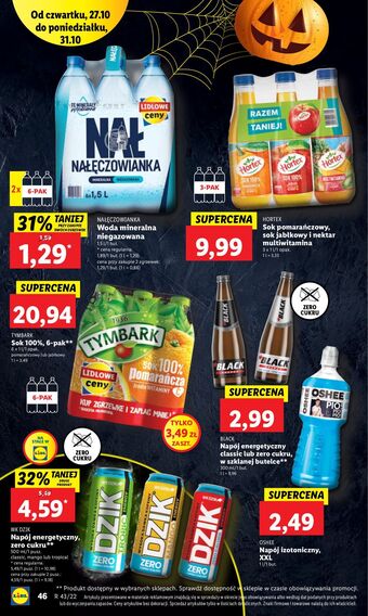 Lidl Woda niegazowana nałęczowianka oferta