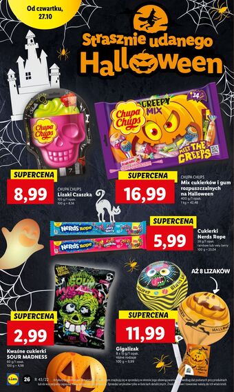Lidl Lizak strawberry-lime chupa chups 3d skull oferta