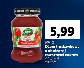 Lidl Dżem truskawkowy niskosłodzony łowicz oferta