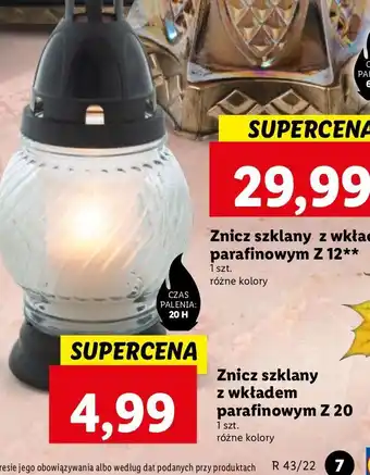 Lidl Znicz szklany z20 oferta