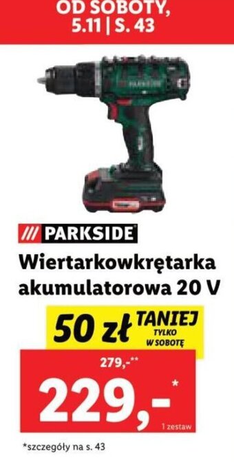 Lidl Parkside Wiertarkowkrętarka akumulatorowa 20V oferta