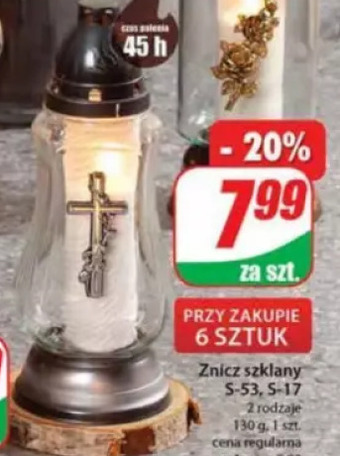 Dino Znicz szklany oferta