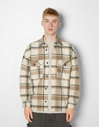 Bershka Koszula wierzchnia w kratkę z kieszeniami oferta
