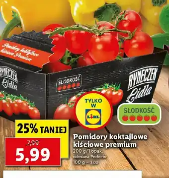 Lidl Pomidory koktajlowe kiściowe premium 1 SZT 200 G oferta