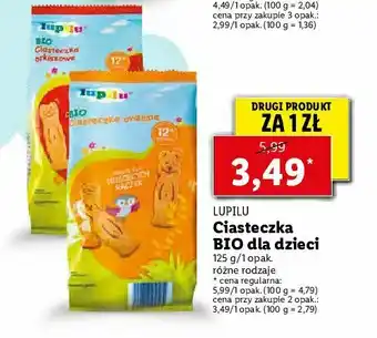 Lidl Ciasteczka orkiszowe 1 SZT 125 G oferta