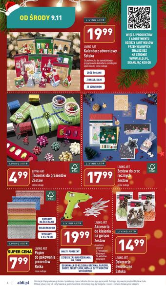 ALDI Kalendarz adwentowy living art oferta
