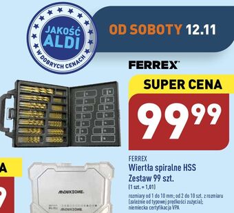 ALDI Zestaw wierteł spiralnych hss ferrex oferta