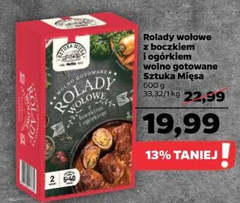 Netto Rolady wołowe z boczkiem i ogórkiem wolno gotowane sztuka mięsa netto oferta