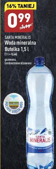 ALDI Woda gazowana santa mineralis oferta
