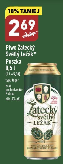 ALDI Piwo zatecky svetly lezak oferta