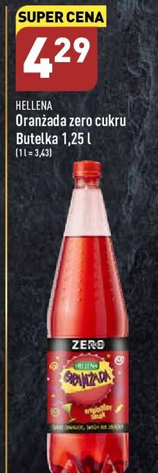 ALDI Oranżada czerwona zero hellena oferta