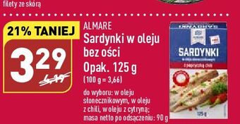 ALDI Sardynki w oleju słonecznikowym almare seafood oferta