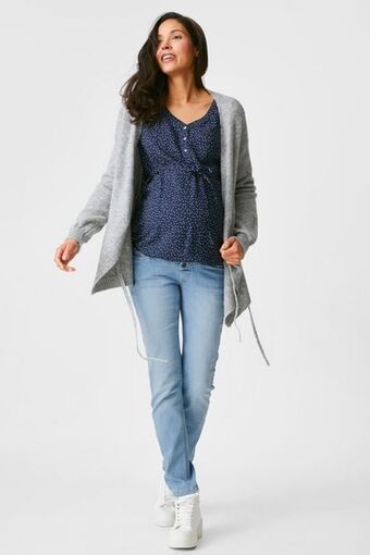 Dżinsy ciążowe - slim jeans - bawełna bio
