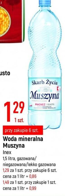 E.Leclerc Woda lekko gazowana muszyna skarb życia oferta