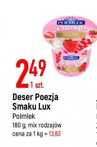 E.Leclerc Deser mleczny truskawkowy z bitą śmietaną polmlek poezja oferta