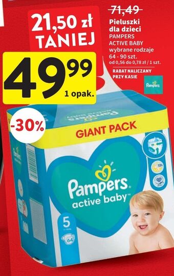 Intermarche Pieluszki dla dzieci junior 5 pampers active baby oferta