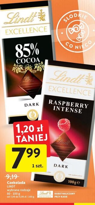 Intermarche Czekolada 85 % cacao lindt excellence oferta