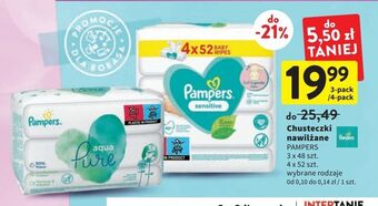 Intermarche Chusteczki nawilżane pampers aqua pure oferta