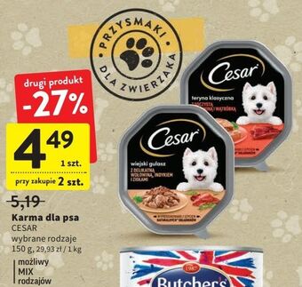 Intermarche Karma dla psa z wołowiną i wątróbką cesar (karma) oferta