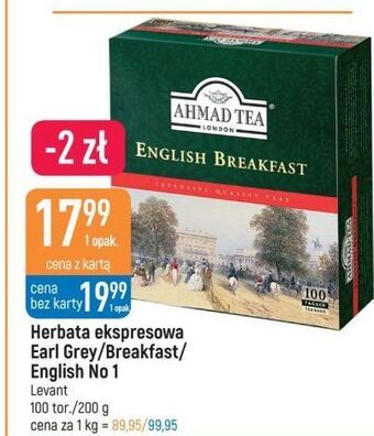 E.Leclerc Herbata ekspresowa z zawieszką ahmad tea london english no. 1 oferta