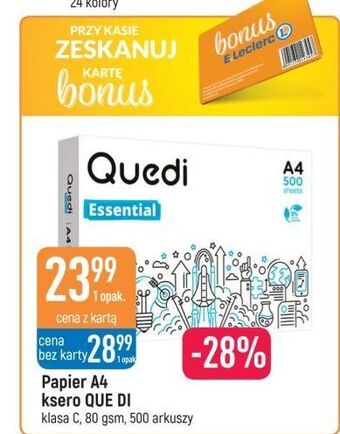 E.Leclerc Papier ksero a4 quedi essential oferta