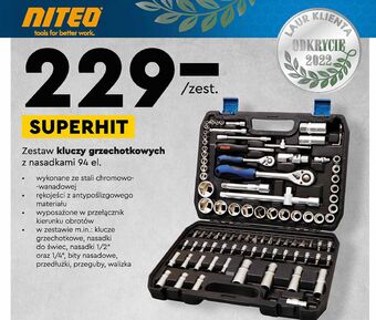 Biedronka Zestaw kluczy grzechotkowych z nasadkami niteo oferta